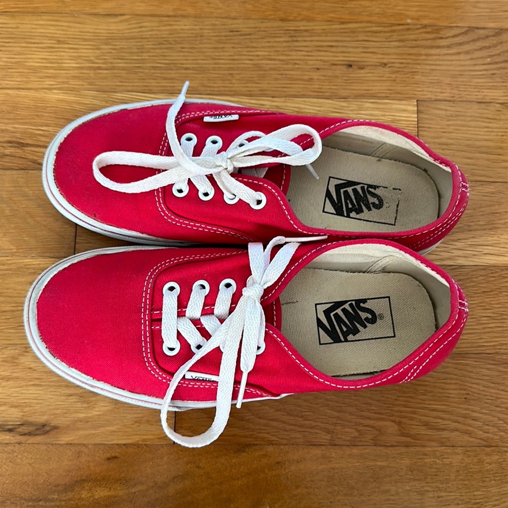 Vans Shoes | Mens 6 Women’s 7.5 | Authentic Red Classic Skate Sneaker
